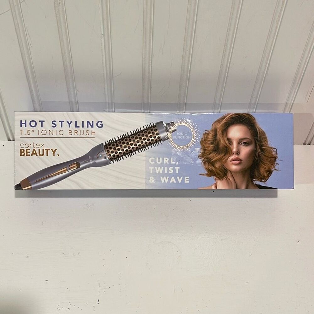 Cortex Beauty Womens Temperature Control Hot Styling 1.5" Ionic Brush Blue OS